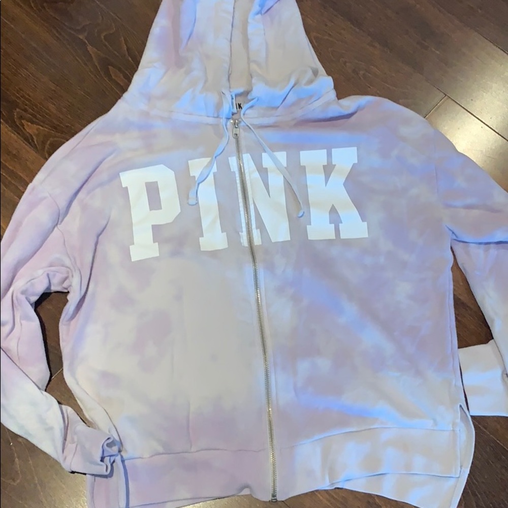 PINK tie dye zip up